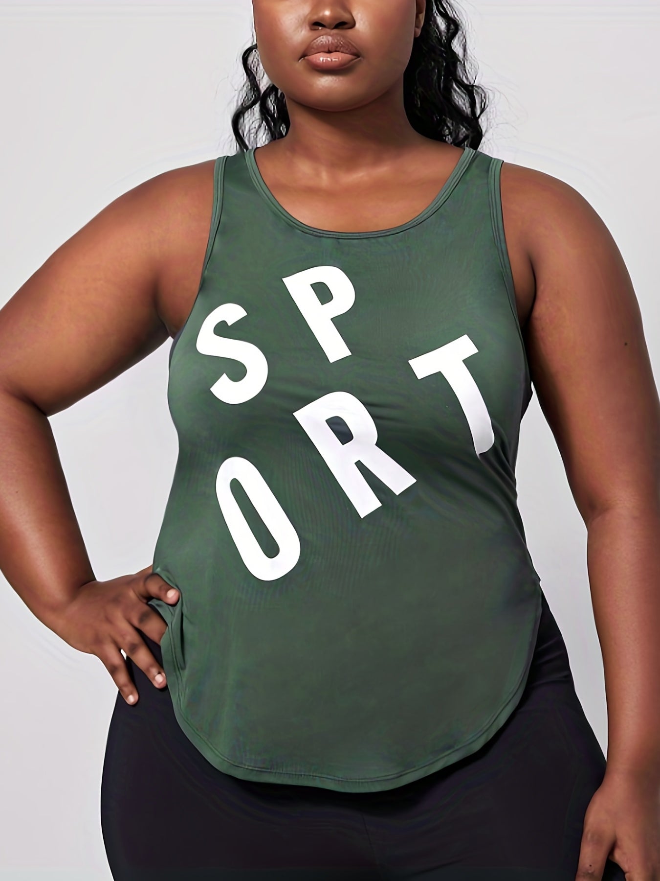 Women's Sports Tank Top with Letter Print