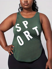 Women's Sports Tank Top with Letter Print