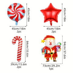 Christmas Santa Claus Balloon Set - Holiday Decoration for Indoor/Outdoor Party
