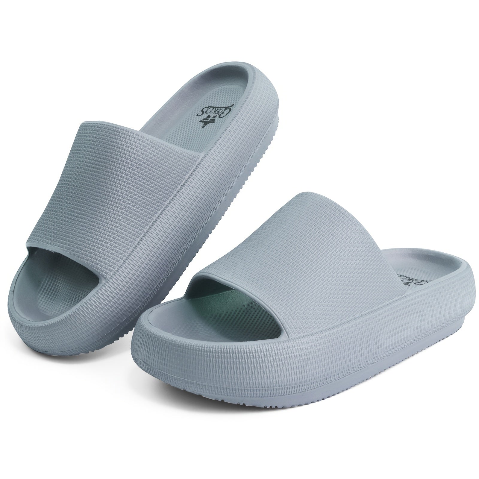 Men's Comfort Slide Slippers Cushioned Indoor Outdoor Grey