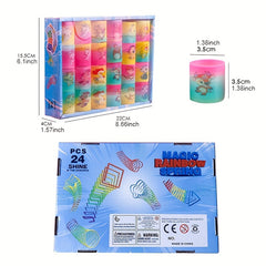 24pcs Mini Plastic Rainbow Circle Cartoon Spring Circle Party Gift