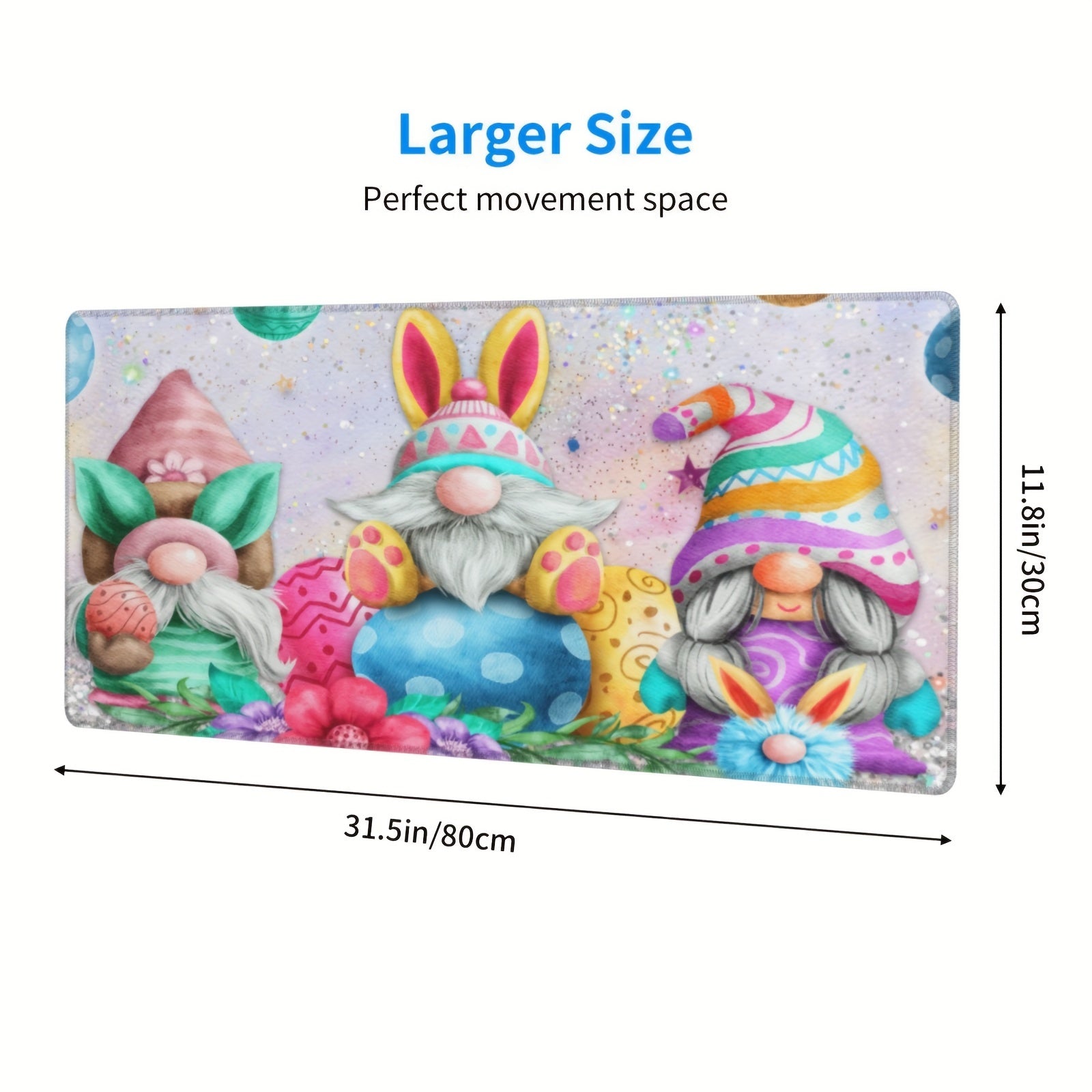 Large Santa Claus Mouse Pad 29.97x80.01cm Non-Slip Rubber Base