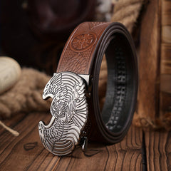 Eagle Pattern Automatic Buckle PU Leather Belt For Men