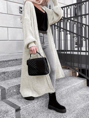 Solid Long Sleeve Stretch Cardigan