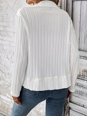 Ribbed Long Sleeve Shawl Collar Blazer