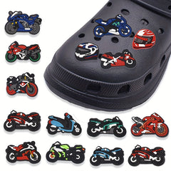 15pcs Motorcycle Cartoon Shoe Charms for Clogs & Garden Shoes - DIY Accessories