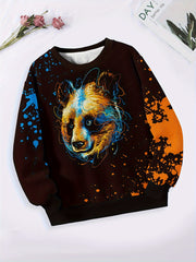 Tie Dye Graphic Crew Neck Long Sleeve Sweatshirt Pullover For Kids