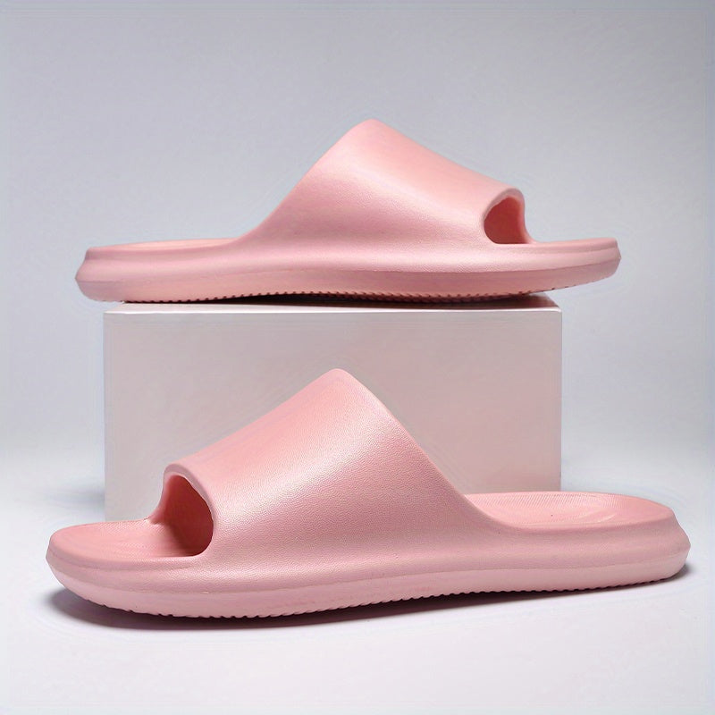 Women's Lightweight Solid Slides Open Toe Slip On Shoes