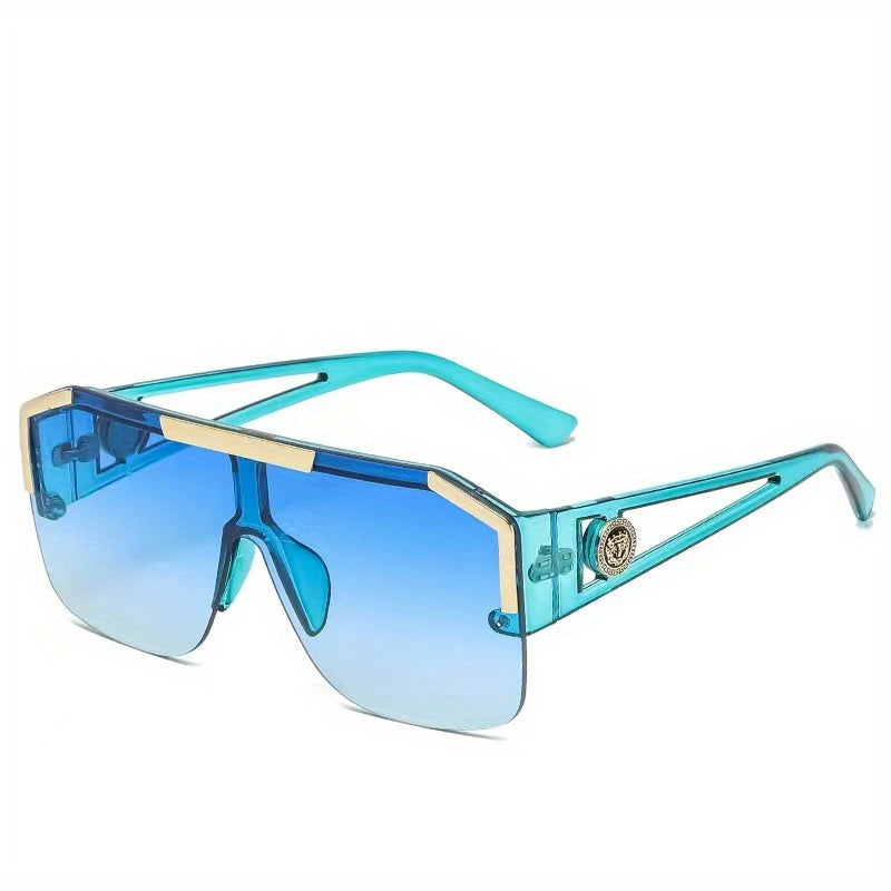 Men's Hollow Lion Head Large Frame Sunglasses