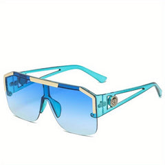 Men's Hollow Lion Head Large Frame Sunglasses