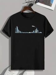 City View Print Men's Graphic T shirt Casual Comfy Tees For Summer Mens Clothing