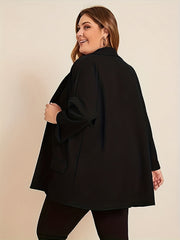 Women's Plus Size Open Front Lapel Collar Blazer