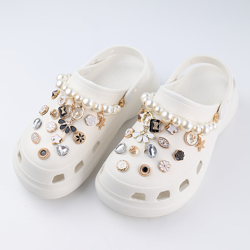25pcs Crystal Shoe Charms Clog Shoes Decoration Bling Chain Jewelry Accessories