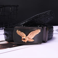 Men's Business Leather Belt with Eagle Embossed Buckle