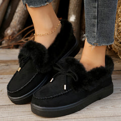 Plush Lined Furry Flat Skate Shoes
