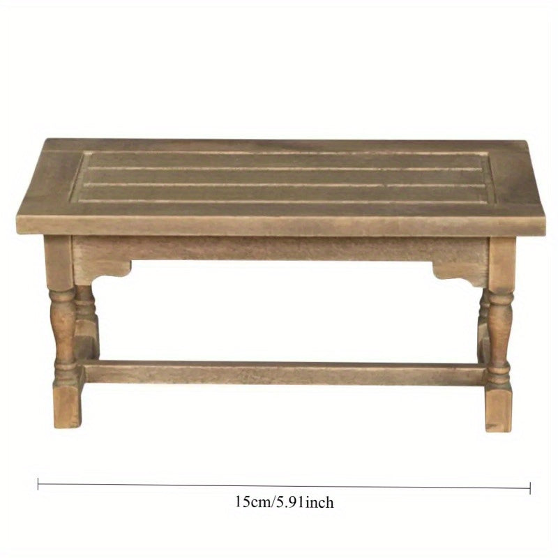 1:12 Scale Wooden Dining Table for Dollhouse Miniature Handcrafted