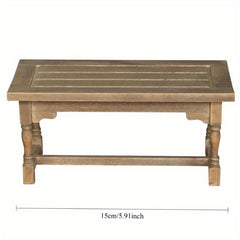 1:12 Scale Wooden Dining Table for Dollhouse Miniature Handcrafted