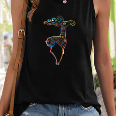 Christmas Deer Pattern Sports Vest for Women