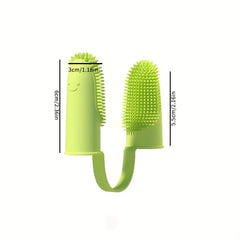 Pet Toothbrush Finger Cover Double Finger Dog Toothbrush Soft Bristle