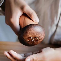 Walnut Wood Mushroom Shaped Toothpick Dispenser Holder
