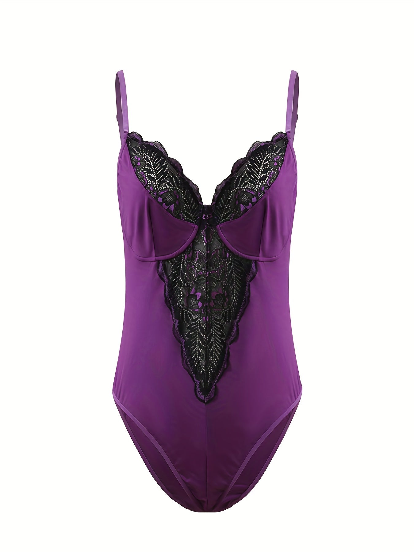 Lace V Neck Teddy Bodysuit