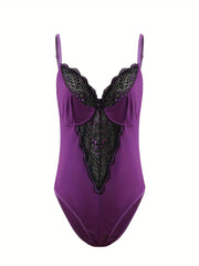 Lace V Neck Teddy Bodysuit