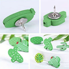 30 Decorative Cactus Push Pins Wooden Cork Board Tacks