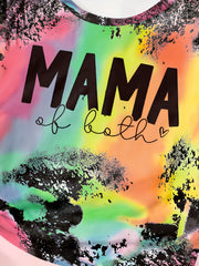 MAMA Print Leopard Print T shirt Girls Summer Clothes