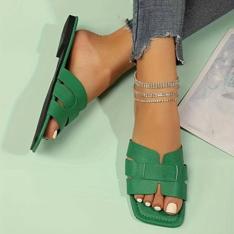 Women's Casual Flat Slides Open Toe Non Slip Shoes