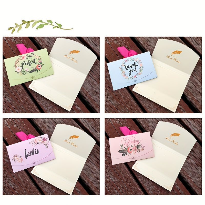 10pcs Anime Blessing Words Greeting Card Birthday Thank You Holiday Gift