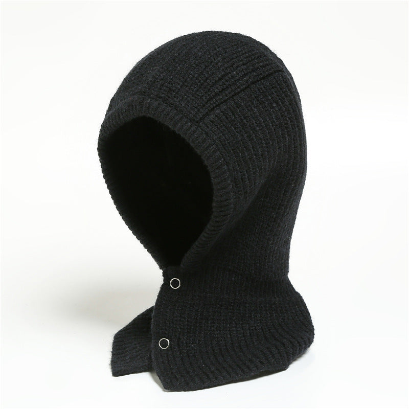Knitted Balaclava Hat Ski Mask Winter Halter Hooded Pullover Hat Scarf