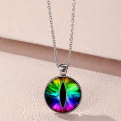 Vintage Round Eye Pendant Necklace Holiday Gift