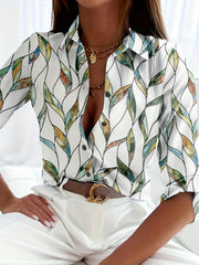 Floral Print Long Sleeve Button Up Shirt Top