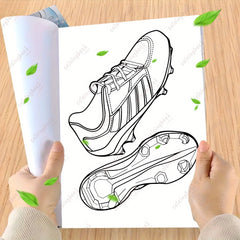 Football Shoe Coloring Book - 22 Pages of Soccer Cleat Art - Ideal Adult Gift