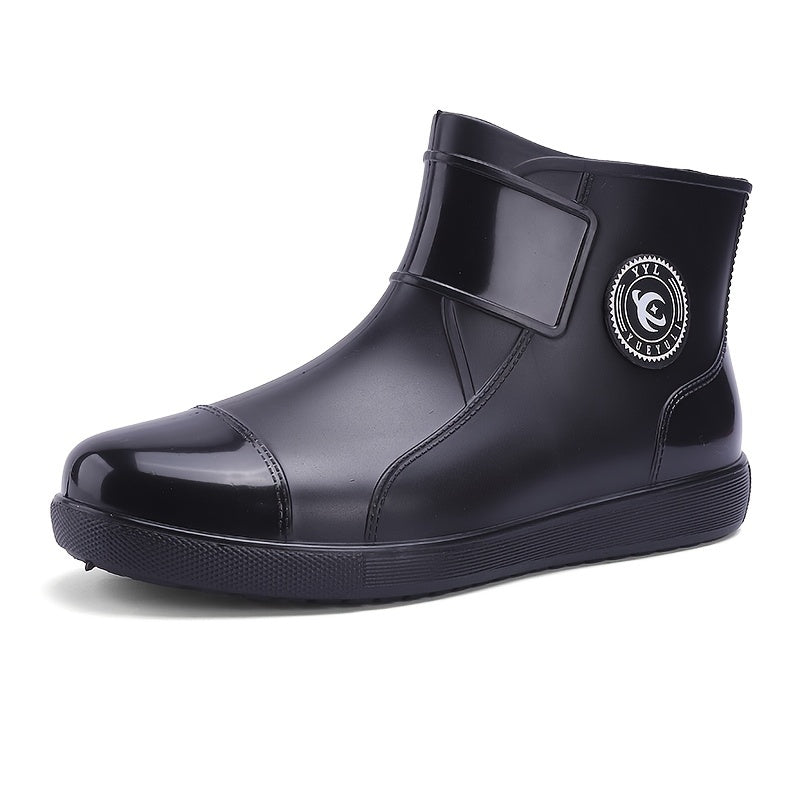 Men's Waterproof Rubber Sole Slip On Rain Boots