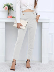 High Waist Straight Leg Trouser Casual Pants for Women