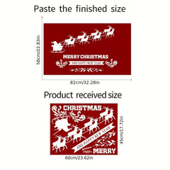 Christmas Theme Window Stickers Elk Removable Vinyl Wall Decor