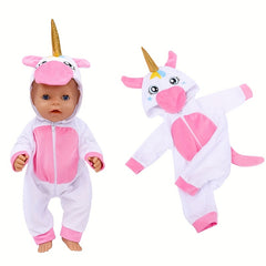 Pink Unicorn Onesie for 17-18 Inch Dolls - Fits 43 Dolls