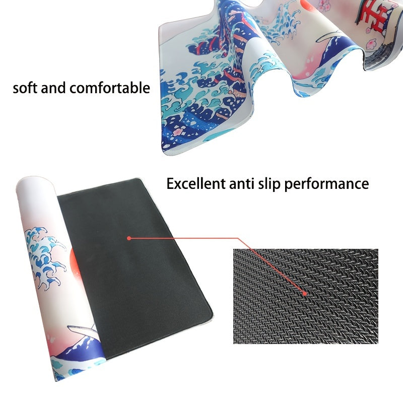 Extended Gaming Mouse Pad Non Slip Rubber Base Waterproof Desk Pad for Work
