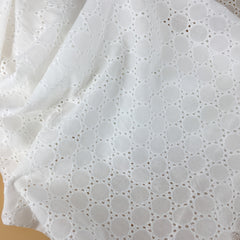 1pc Cotton Hollow Lace Wedding Dress Fabric Pure Embroidered Cloth 1m