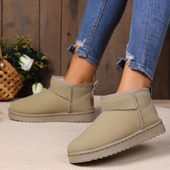 Women's Slip On High Velvet Snow Boots Warm Non-slip Winter Shoes