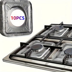 10pcs Disposable Aluminum Gas Stove Burner Cover Heat-Resistant Stove Lining
