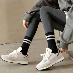 6-Pair Striped Crew Socks for Women Comfy & Breathable Sports Stockings