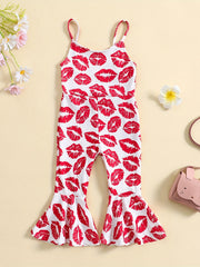 Heart Print Cami Jumpsuit for Toddler Girls