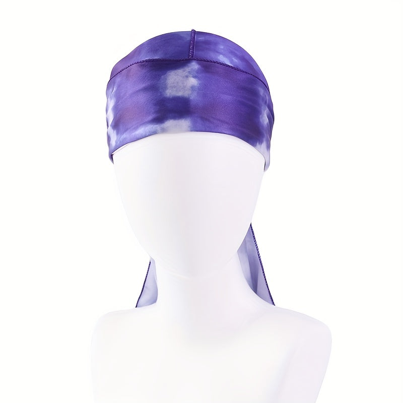Tie Dyed Thick Silky Durag Floral Print Wave Cap