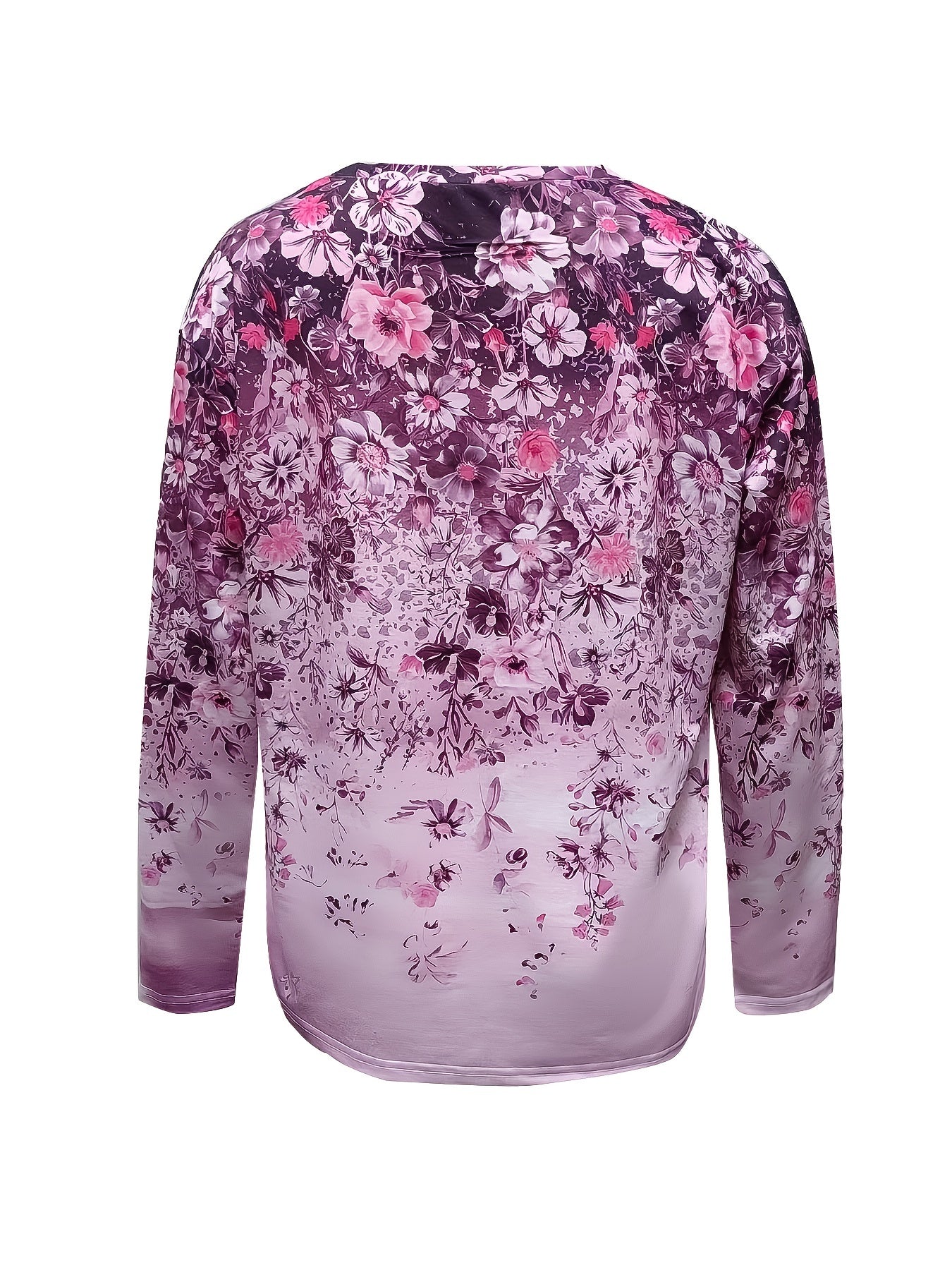Floral Print Pullover Sweatshirt Long Sleeve Crew Neck Casual Top