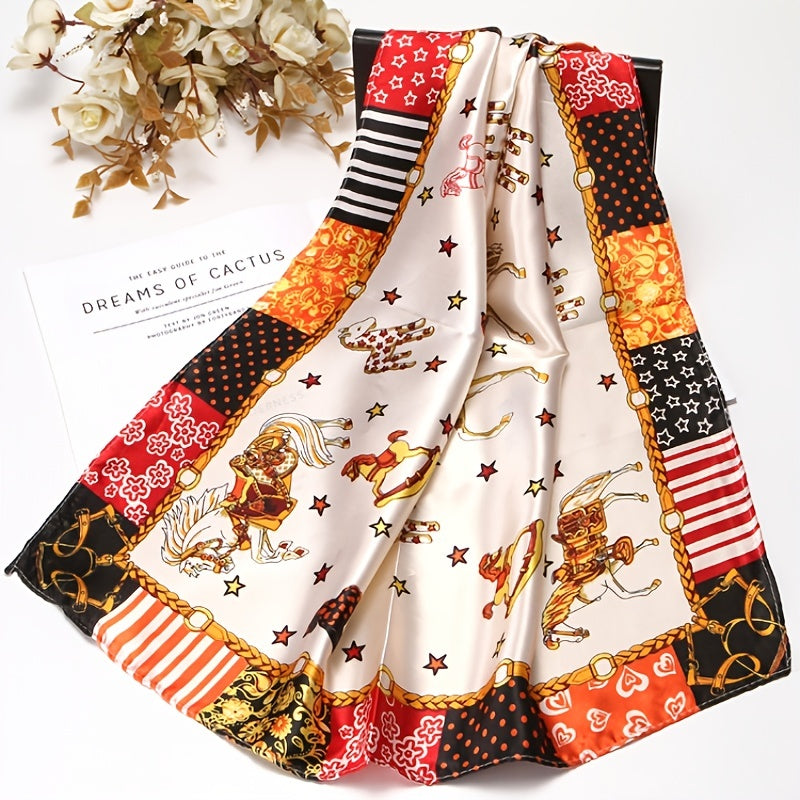 Silk Printing Square Scarf Multifunctional Headband