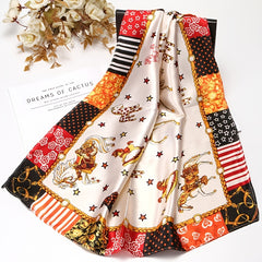 Silk Printing Square Scarf Multifunctional Headband