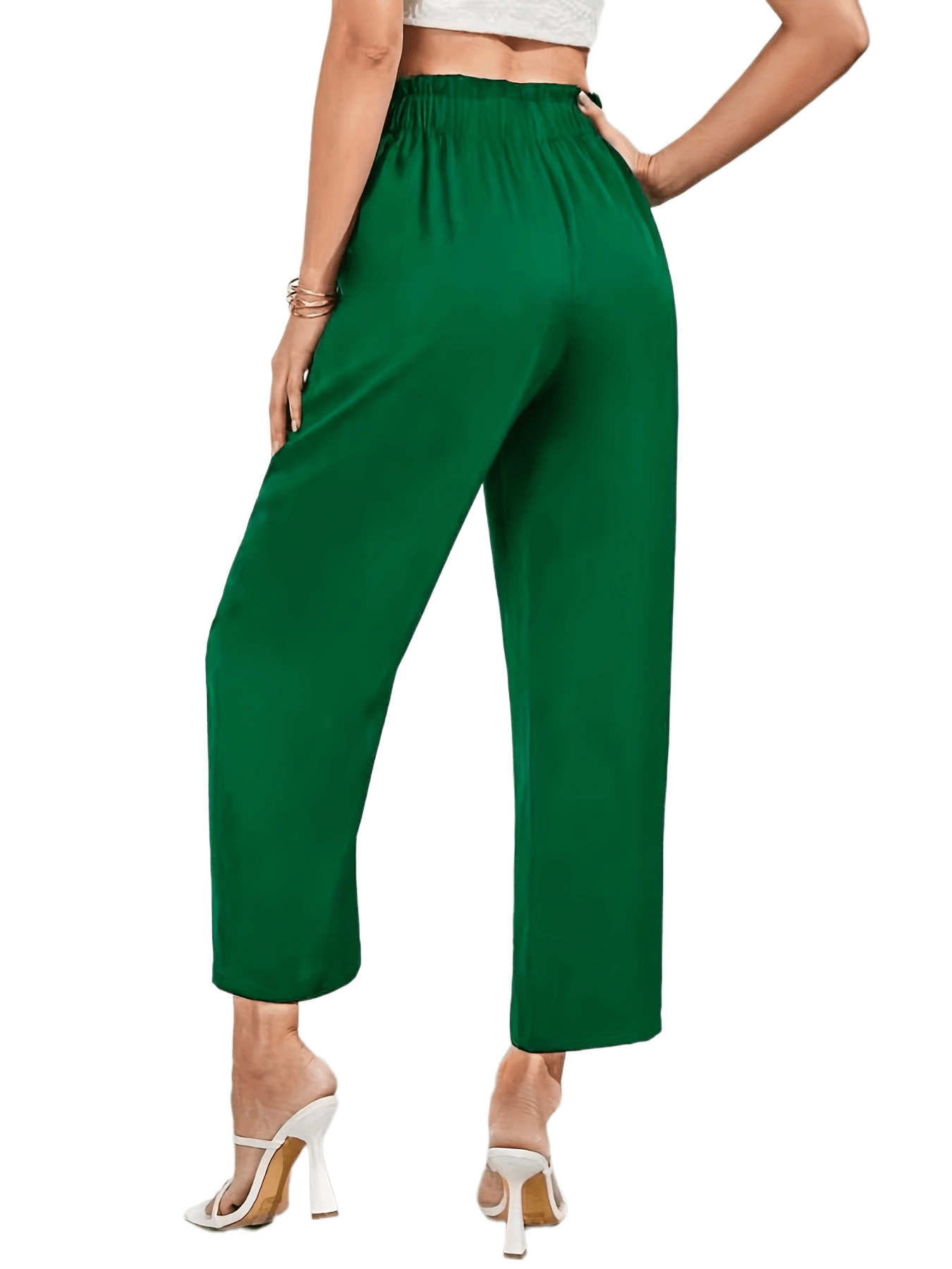 Solid High Waist Summer Pants Women's Clothing