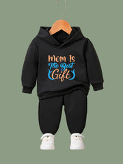 2pcs MOM IS THE Graphic Hoodies Pants Set Outfits Spring Fall Sports Gift Girls